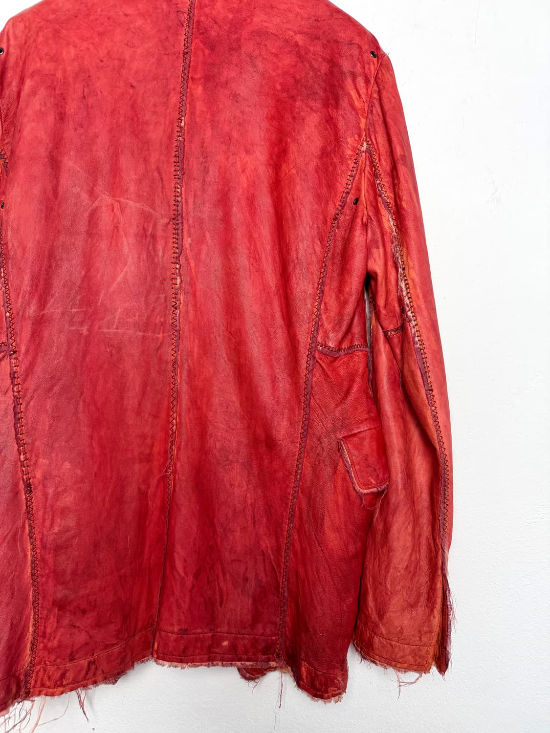 bajra 오버다이드 로우컷 레더 재킷 상품이미지5