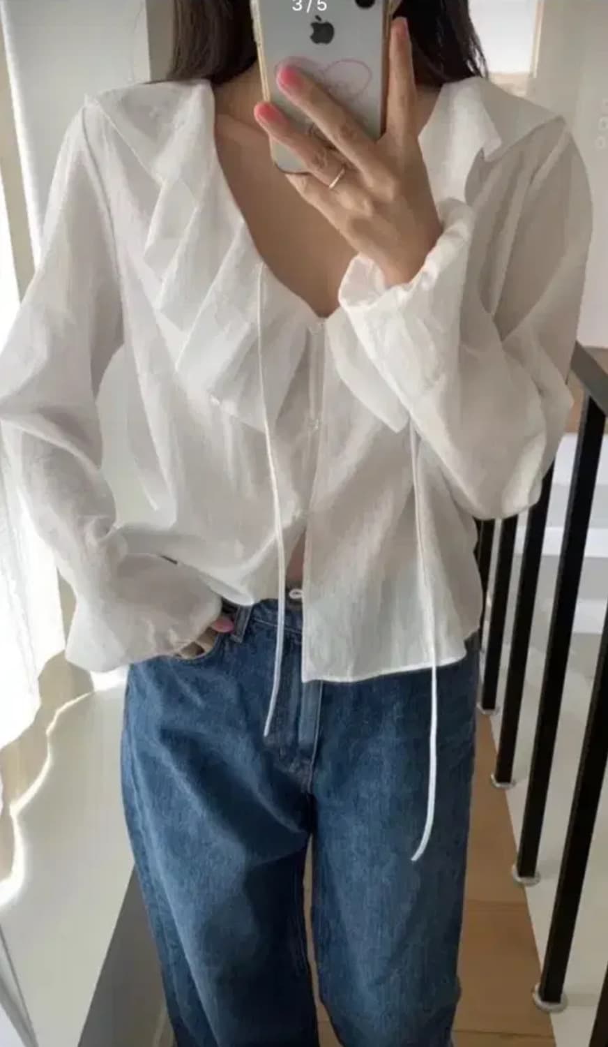 Tannat 타낫 오버 프릴 블라우스 상품이미지2