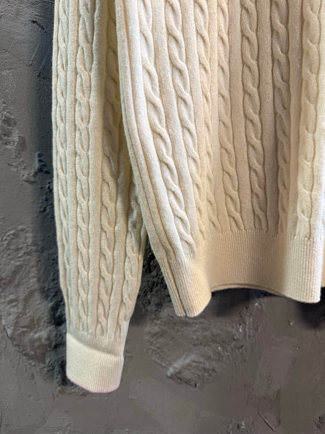 라코스테 LACOSTE 케이블 니트 울 스웨터 아이보리 36 상품이미지2