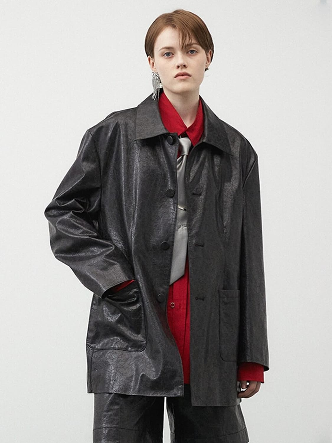 더일마 그레타 빈티지 에코 가죽 자켓 상품이미지1