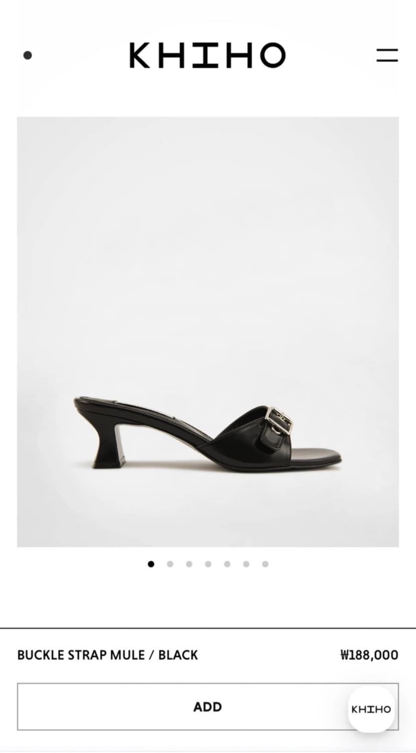 기호 khiho 버클 스트랩 뮬 힐 블랙 225 상품이미지2