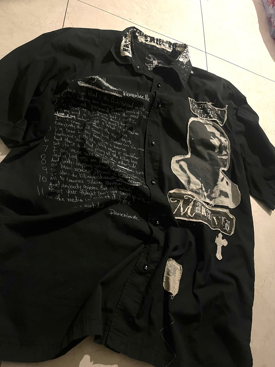 2pac “makaveli” patchwork shirt xl 퍽 상품이미지2