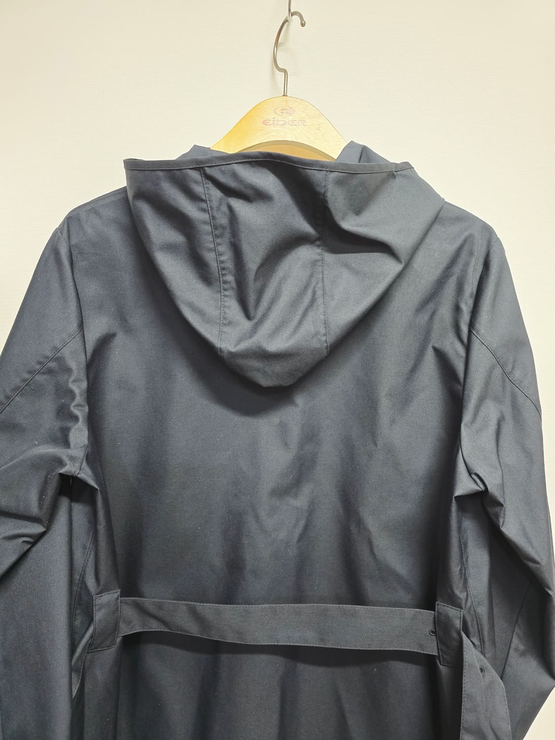 PESPOW 후드 벨트 롱 코트 네이비 상품이미지6