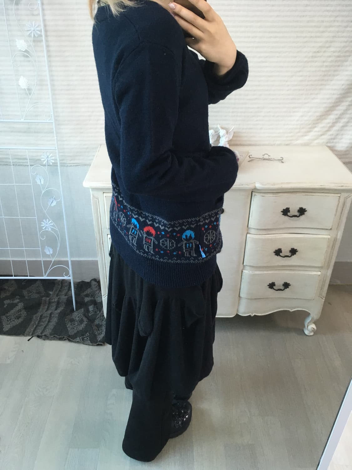 earth 너드 모리 네이비 가디건 상품이미지5