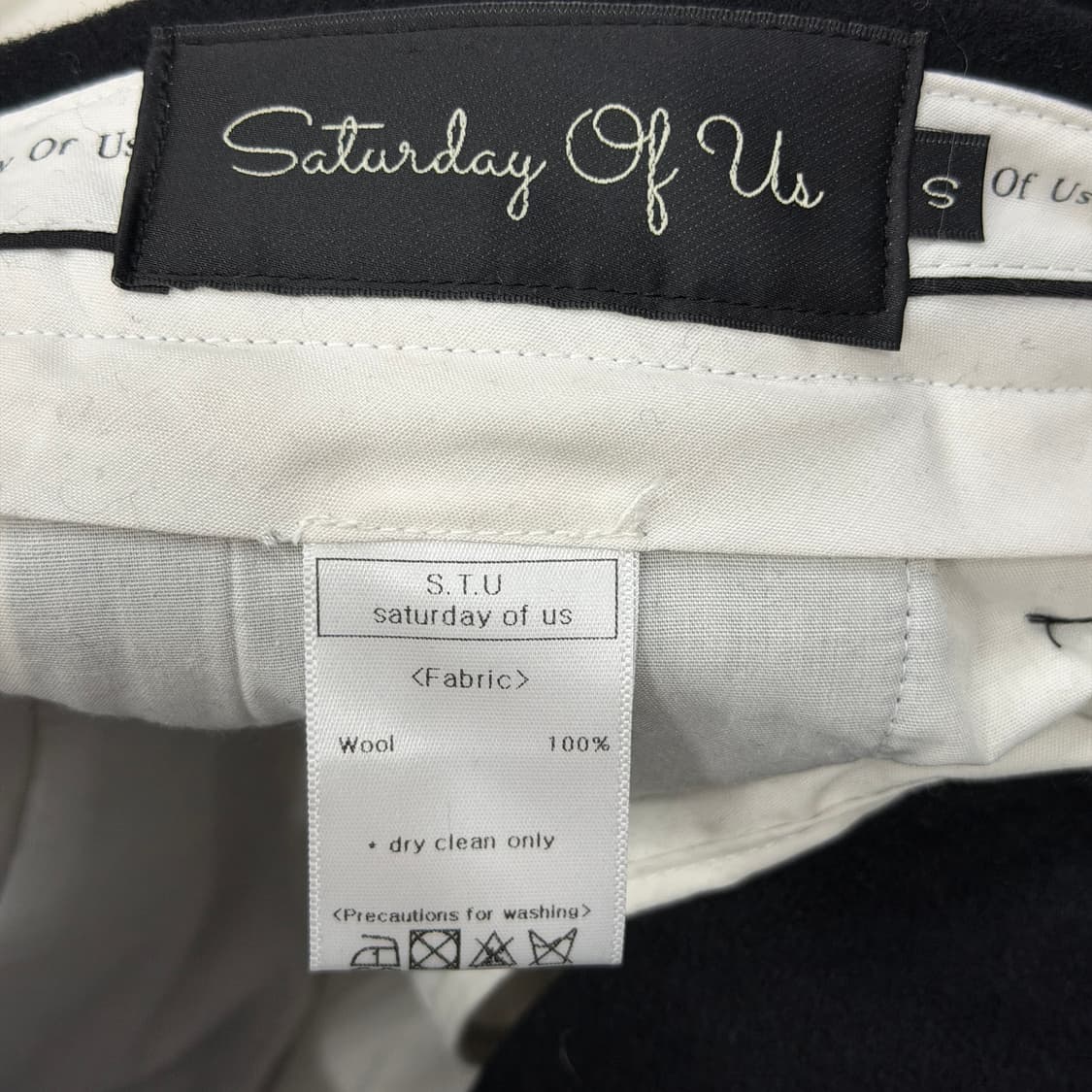 STU 울 슬랙스 바지 블랙 S 상품이미지4