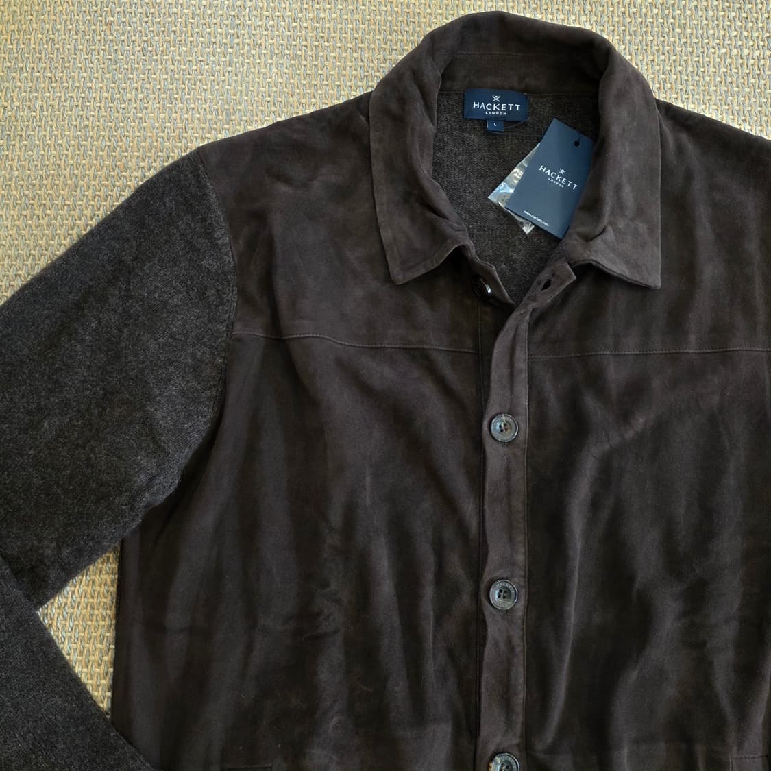 Hackett London 최고급 스웨이드 레더 메리노울 샤켓 자켓 상품이미지6