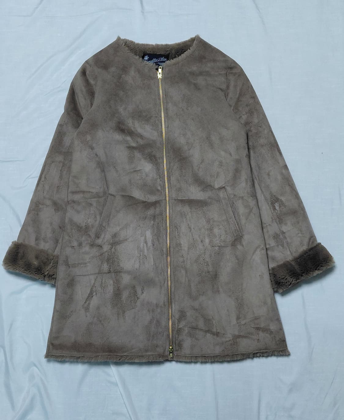 [새상품/55] 어반리서치 써니라벨 노카라 페이크 무스탕 코트 상품이미지1