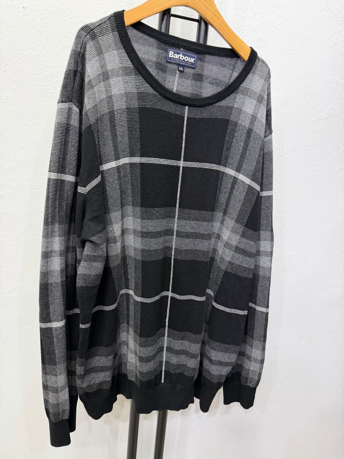 정품) 바버 남성 체크 패턴 니트 XXL  상품이미지2