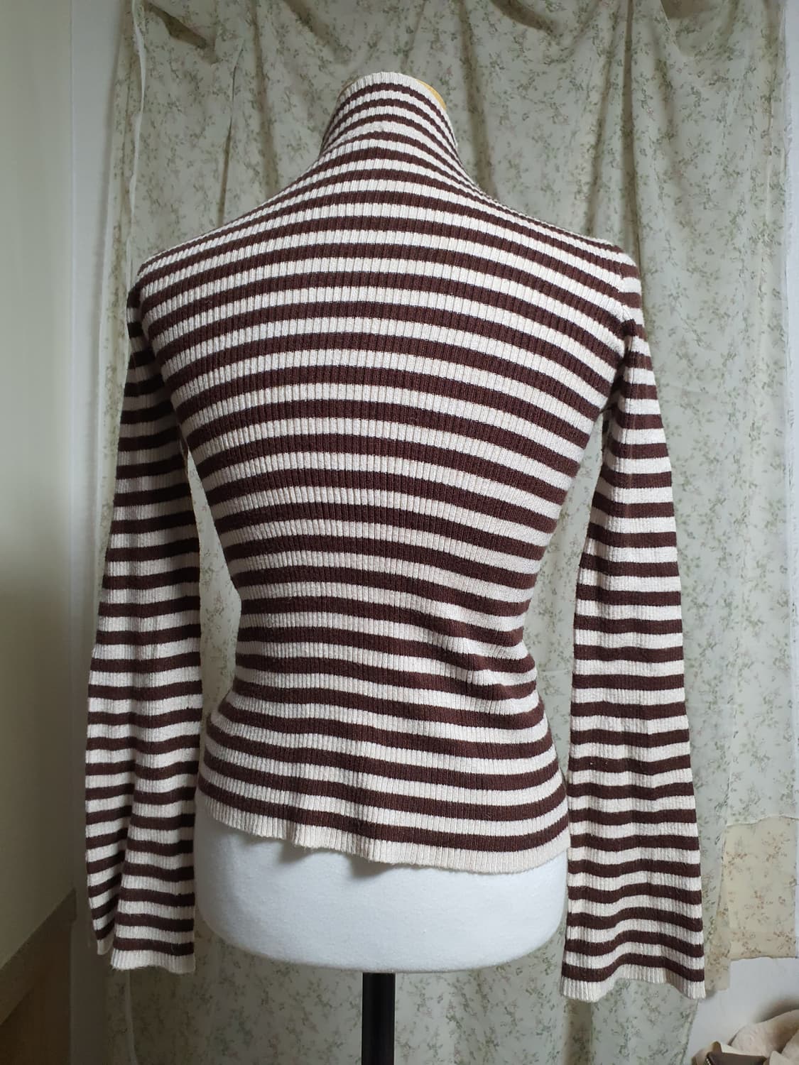 [일본빈티지] 너드모리 골지 스트라이프 목폴라 긴팔 티셔츠 상품이미지3