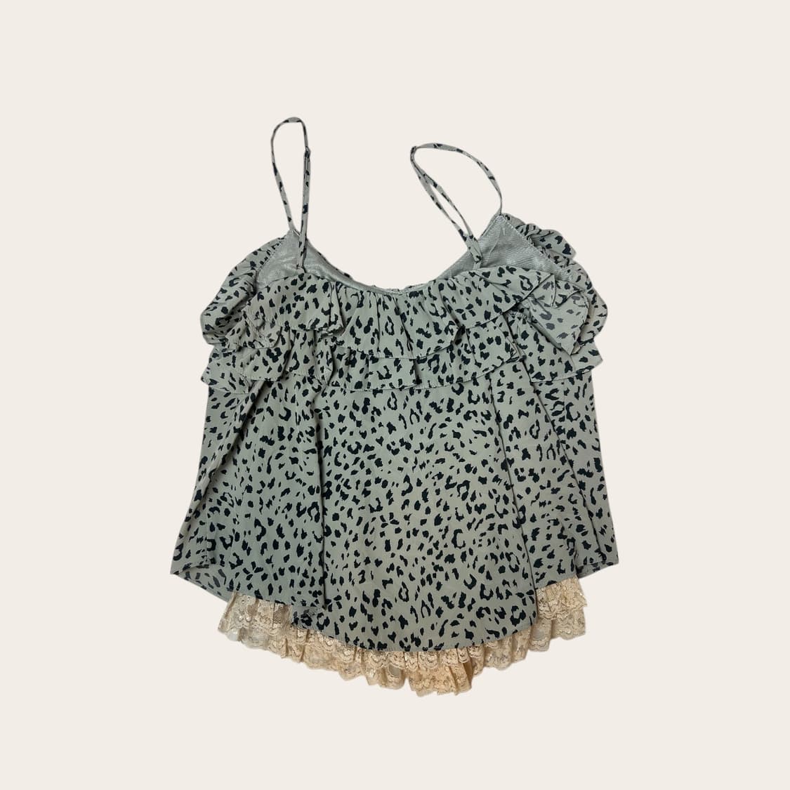 T068 레오파트 레이스 끈나시 상품이미지1