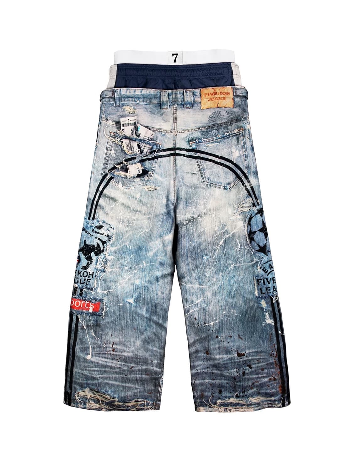 Loose Fit Layered Sagging Jeans 상품이미지2