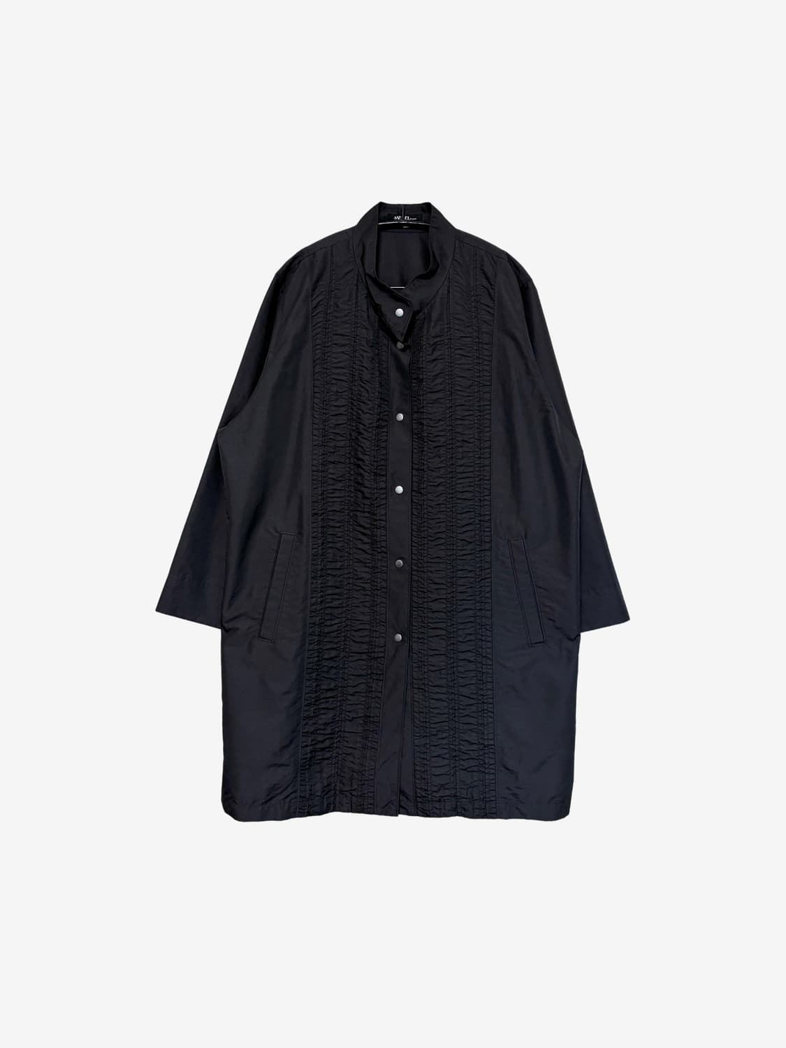 Shirring Nylon Midi Jacket - Black 상품이미지5