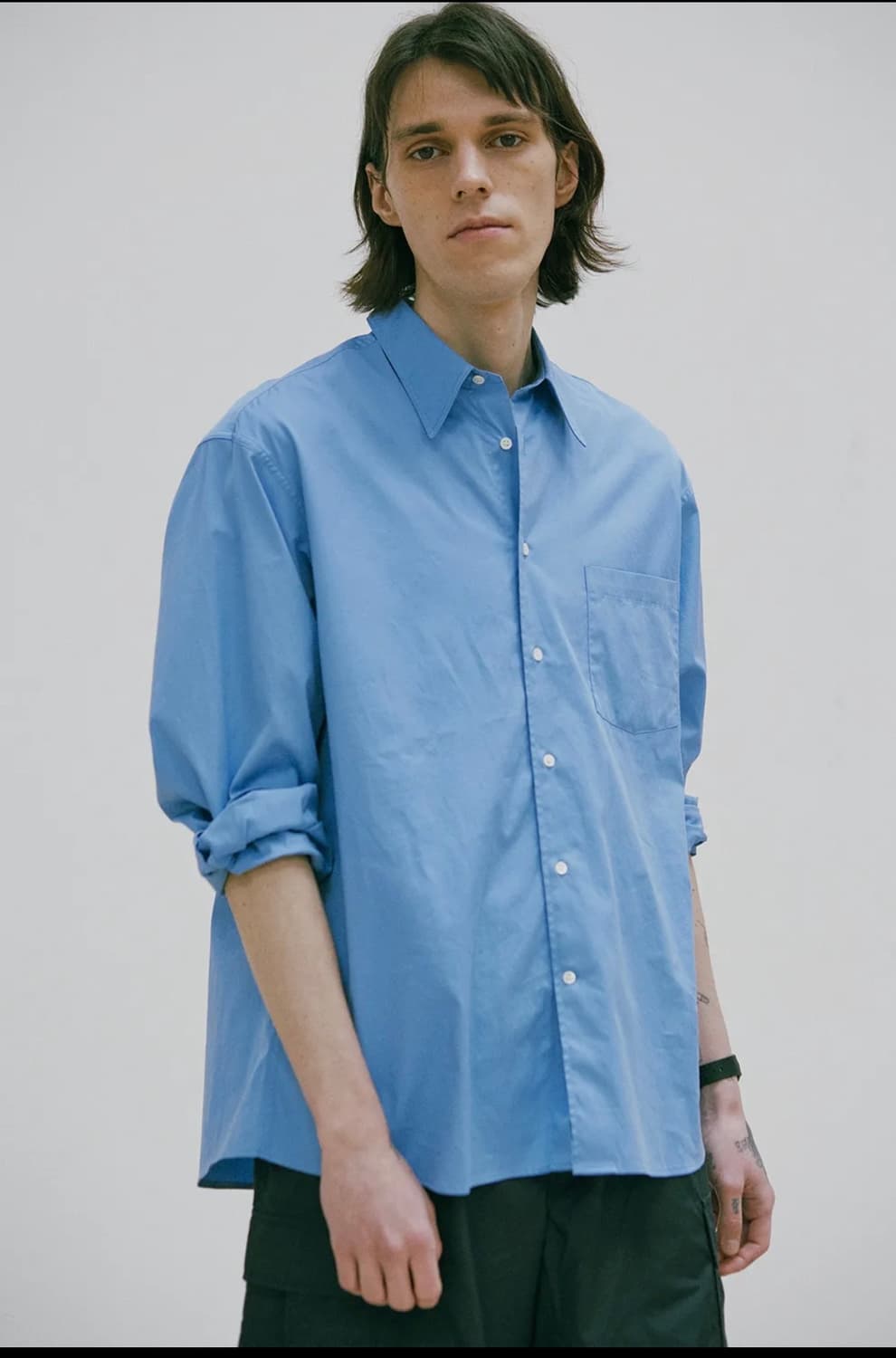 토마스모어 피마 트윌 셔츠 라이첸블루 XL 상품이미지2