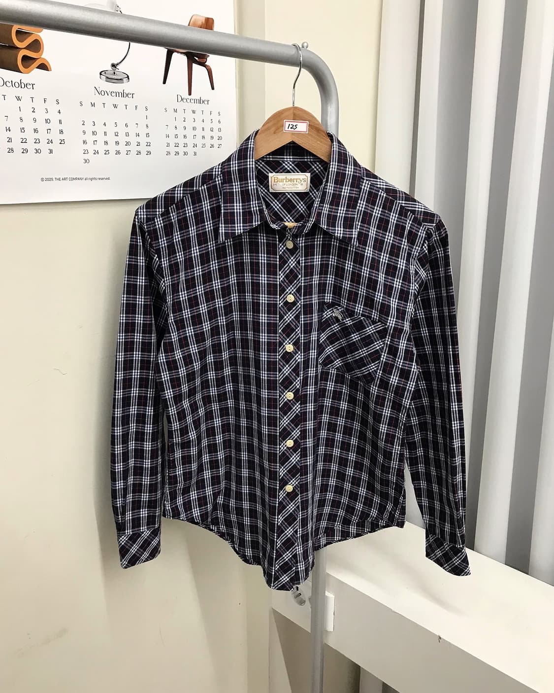 버버리 로고 체크 셔츠 상품이미지1