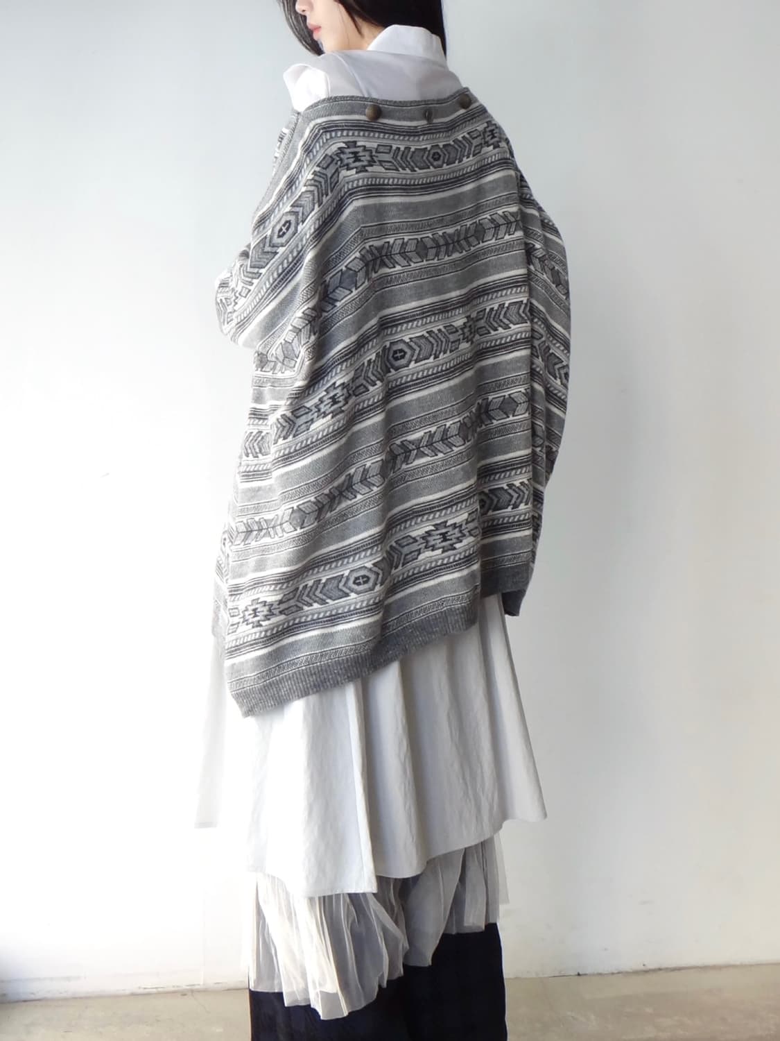 Shoulder open ston point half knit 상품이미지6