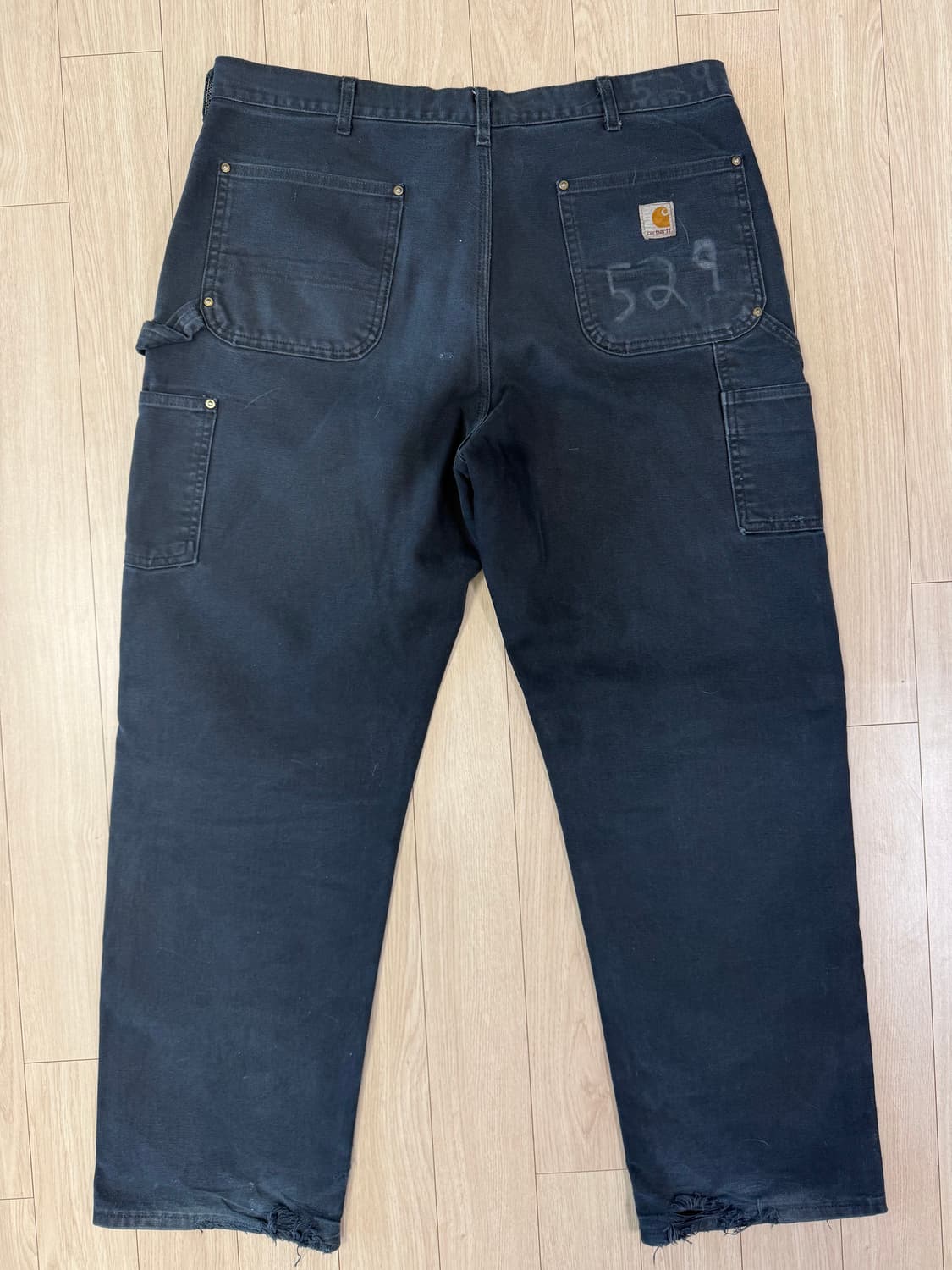 빈티지 칼하트 더블니 카펜터 팬츠 블랙 상품이미지4