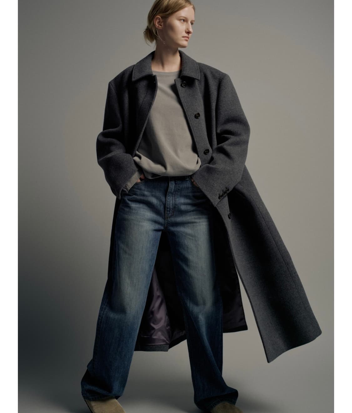 쿨거 에눌 파사드패턴 캐시미어 맥 코트 상품이미지2