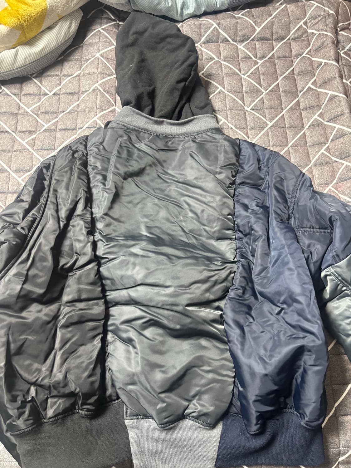 프로젝트 G/R 언밸런스드 리워크 봄버 자켓 블랙 상품이미지2