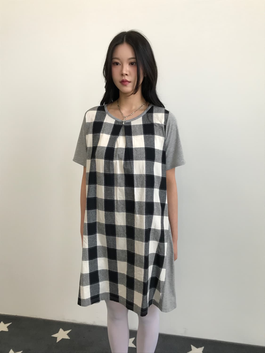 Jpn Big Check Patchwork Mini Onepeice  상품이미지1