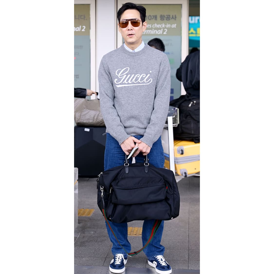 초민트급 구찌 이정재 라지 더플백 블랙 나일론 보스턴백 반둘리에 상품이미지2