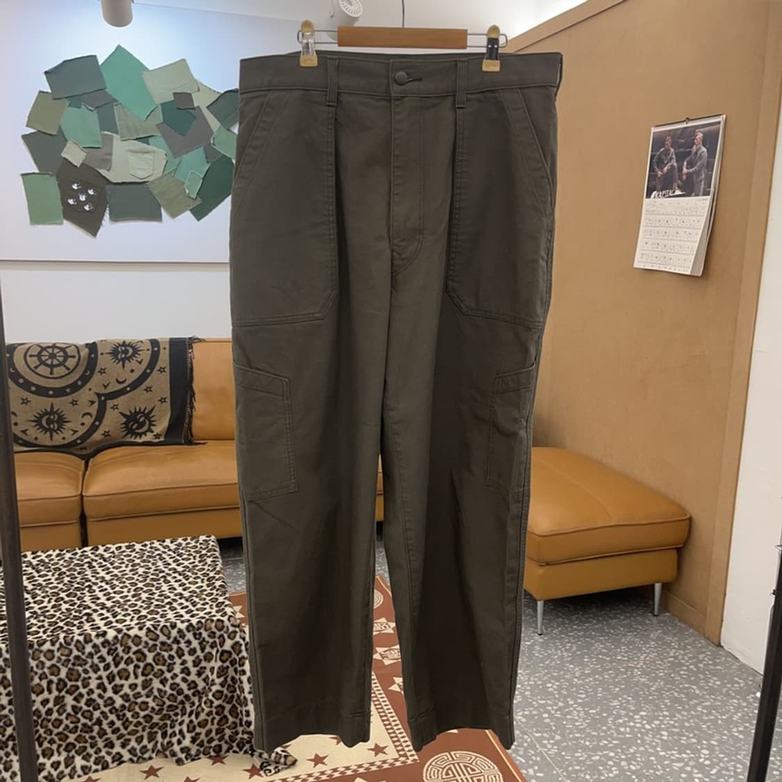 유니클로 빈티지 모던 캐주얼 와이드 면바지 33인치 C08827 상품이미지3