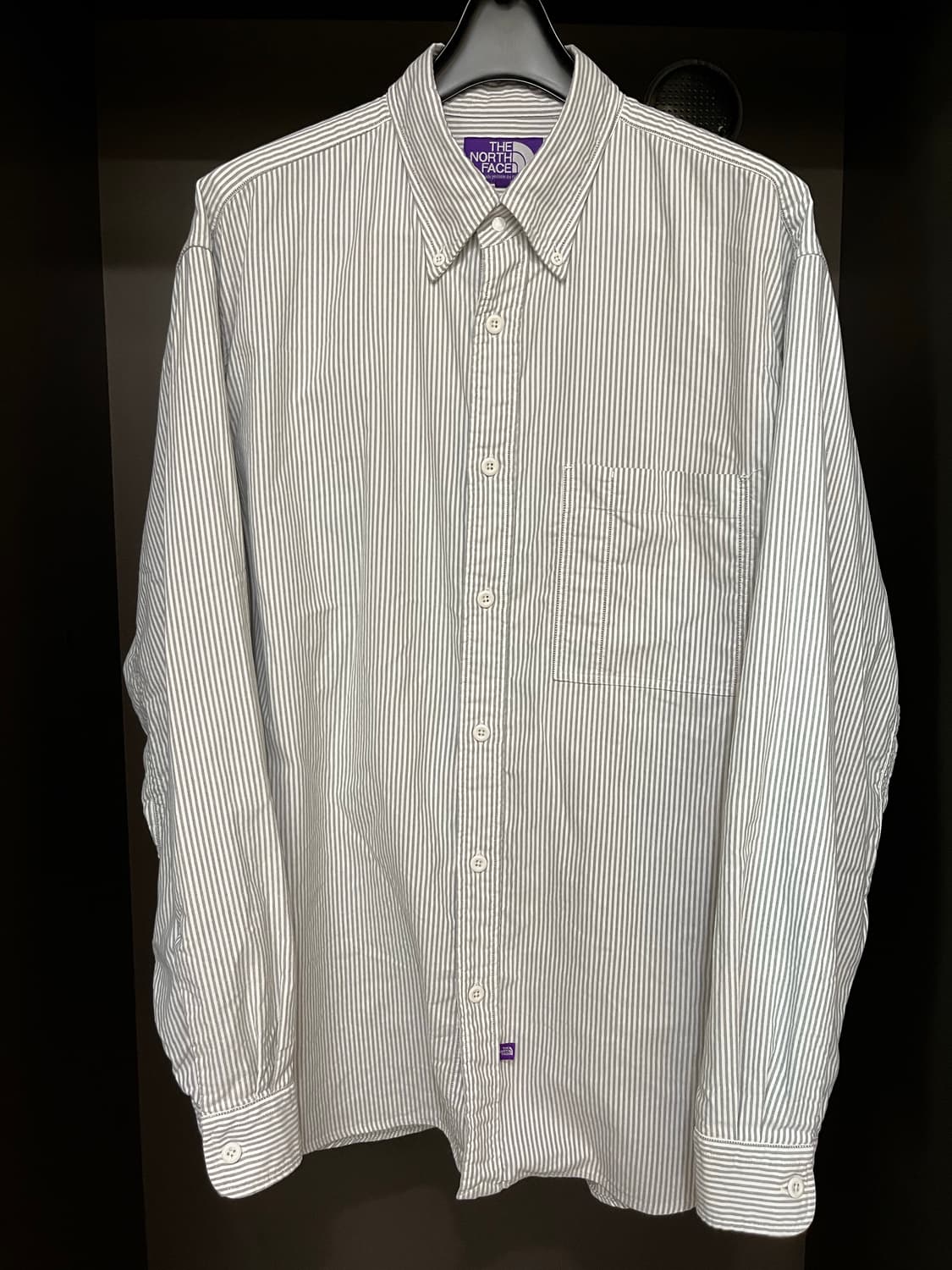 노스페이스 퍼플 라벨 스트라이프 버튼다운 필드 셔츠 아스팔트 그레이 상품이미지1