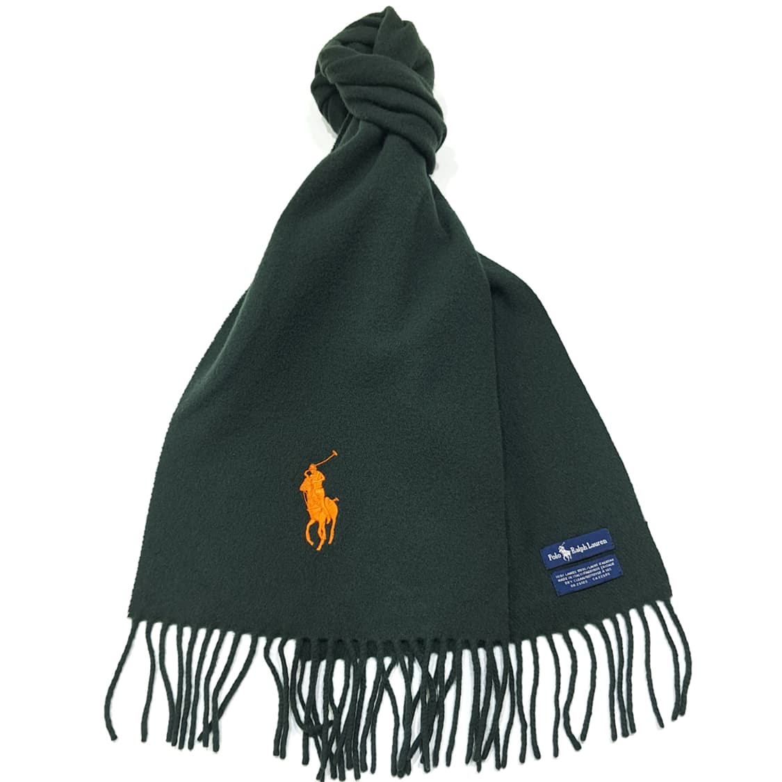 MX387 폴로 이태리판 램스울 포니자수 그린 머플러 목도리 상품이미지2