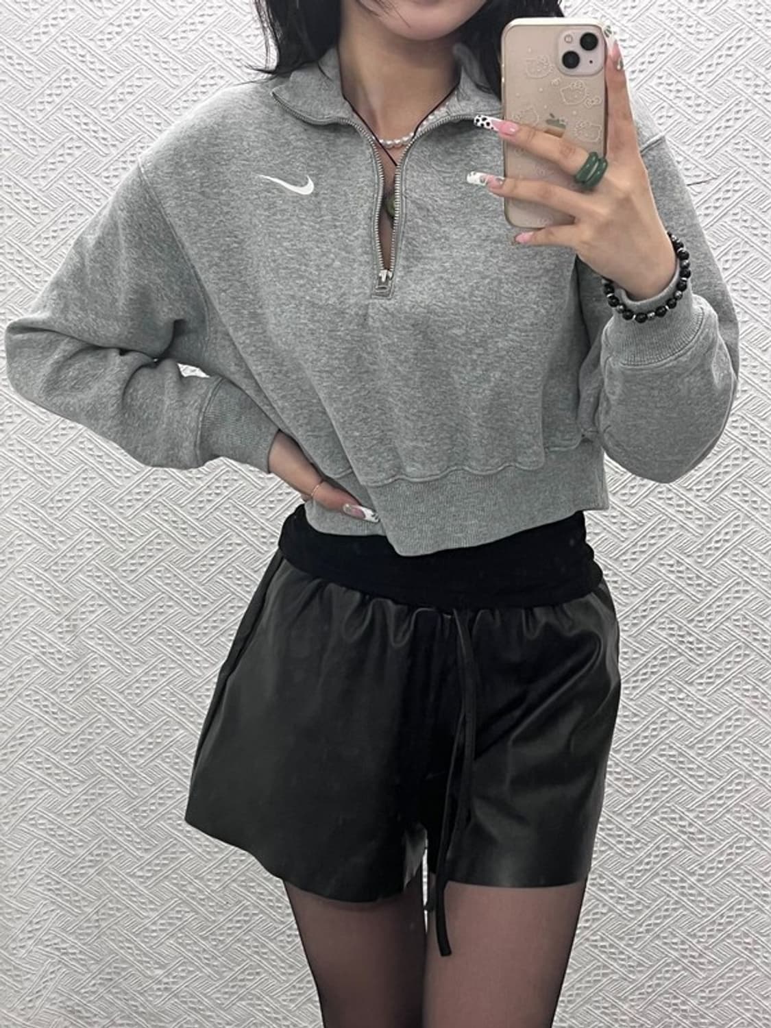 나이키 빈티지 캐주얼 스트릿 반집업 크롭 맨투맨 S C11250 상품이미지2