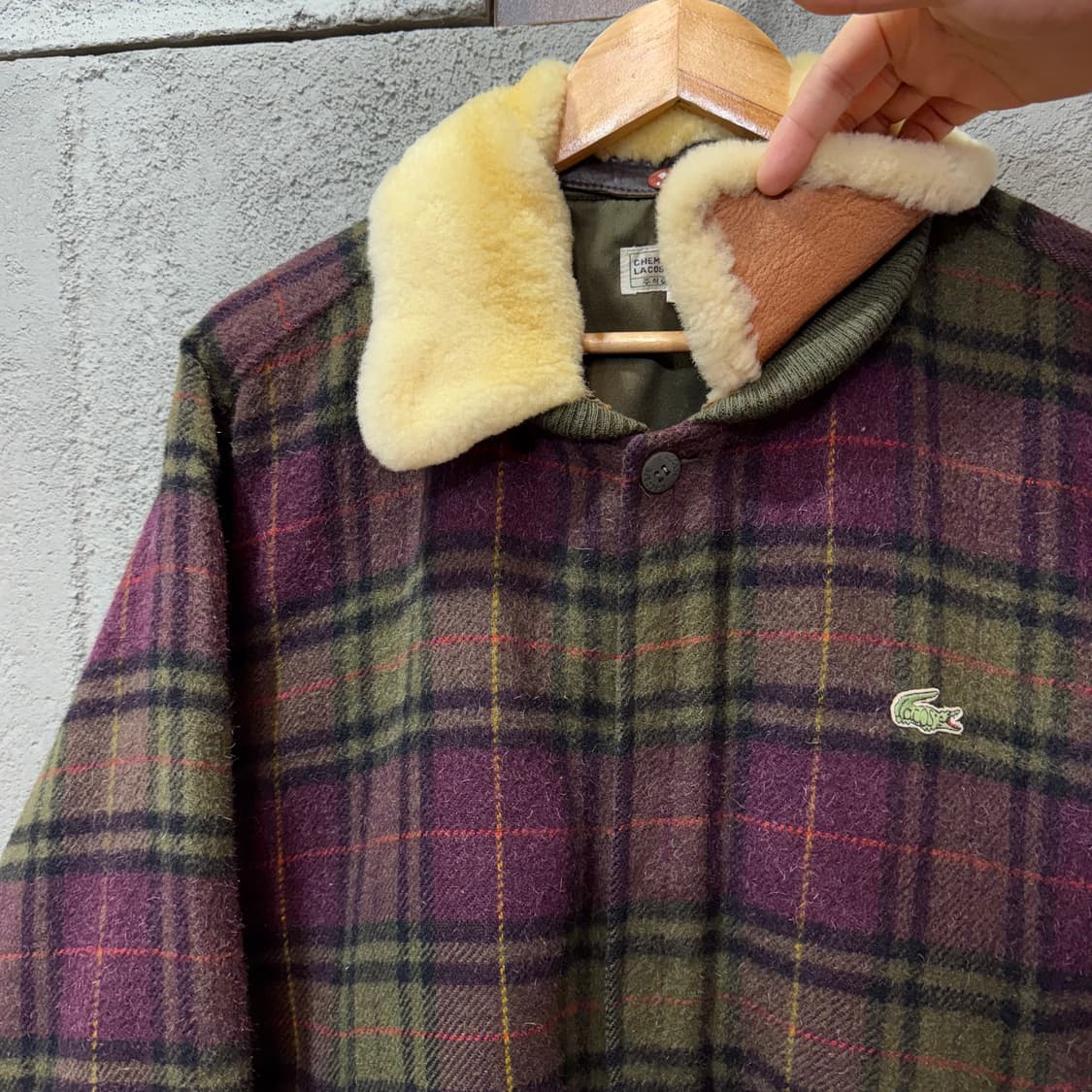 라코스테 체크 울 블루종 자켓 (L)   상품이미지3