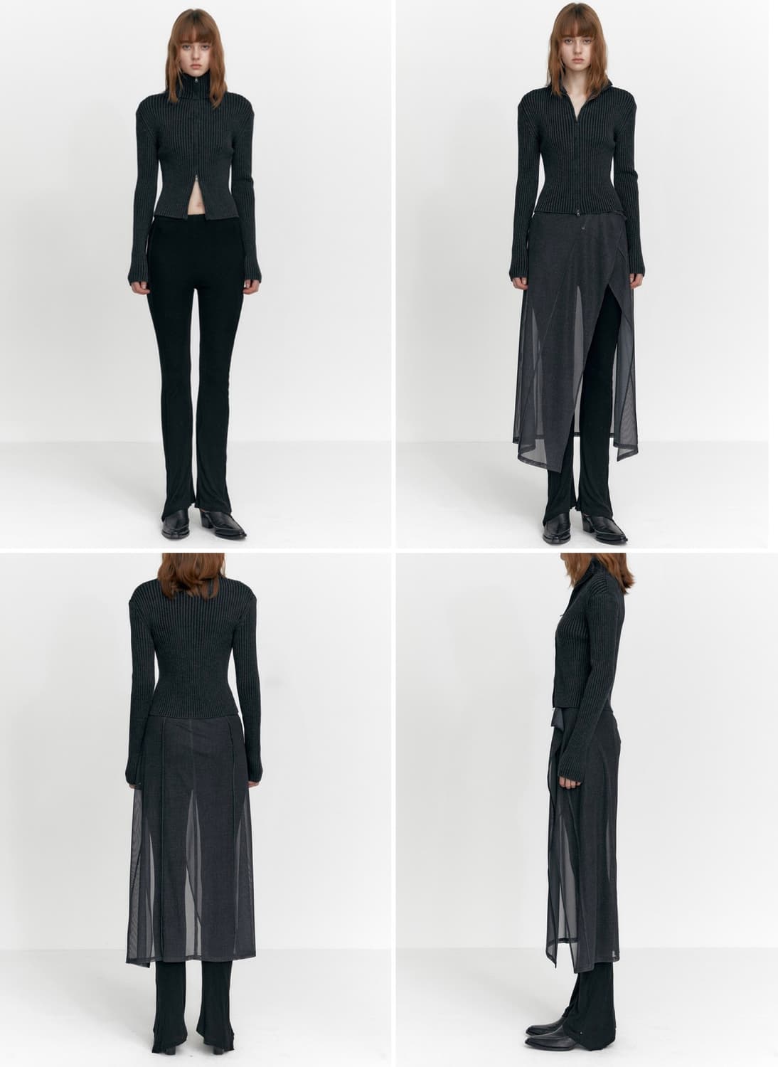 STUDIO TABLE 스튜디오테이블 투톤 하프넥집업 차콜 상품이미지4