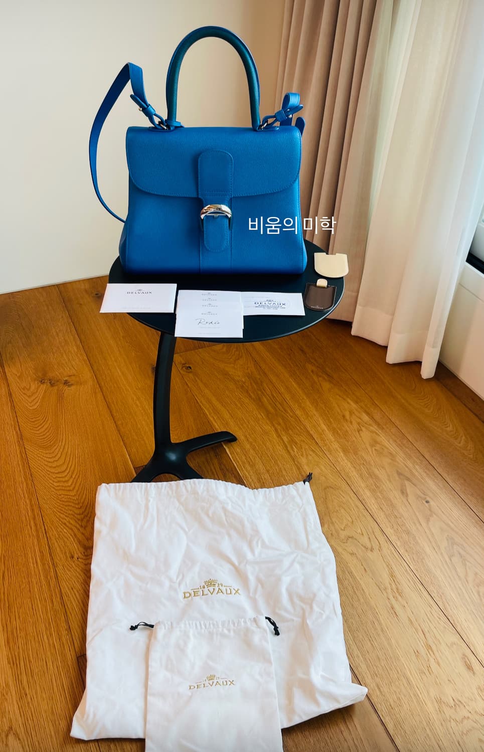 정품 새상품) Delvaux 델보 브리앙 MM 메탈릭블루 정가 1150만 상품이미지4