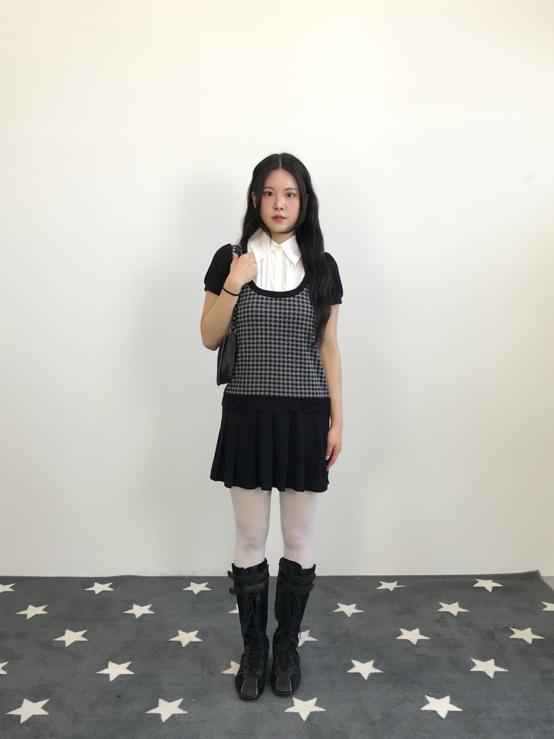 Jpn Minimal Checked Mini Onepiece 상품이미지1