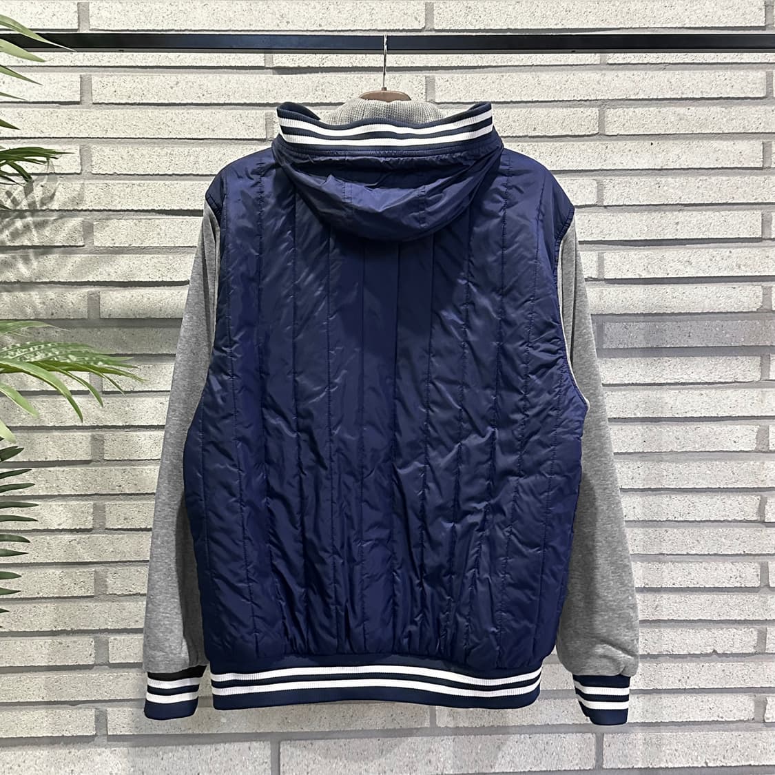 폴로 랄프로렌 바시티 패딩 자켓 풀집업 스냅버튼 디테일 네이비 상품이미지3