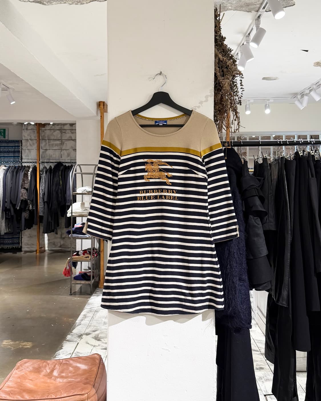 버버리 블루라벨 배색 스트라이프 7부소매 튜닉 상품이미지1