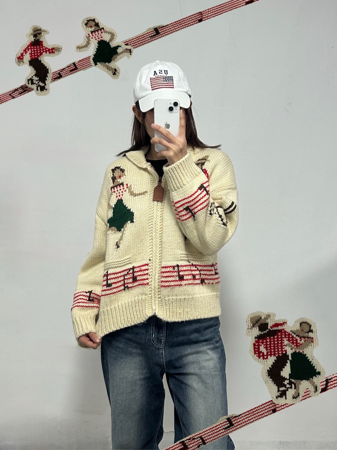 빈티지 헤비울 댄스 코위찬 가디건 상품이미지1