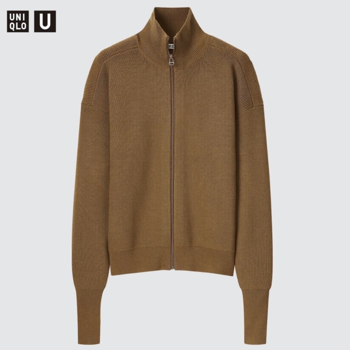 유니클로U 메리노 블렌드 풀 집업 브라운 상품이미지1