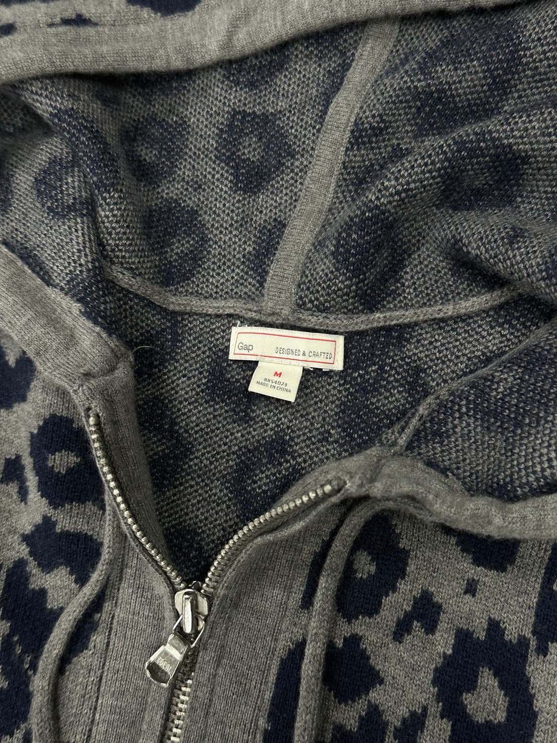 Gap 갭 레오파드 그레이 니트 후드집업 상품이미지5