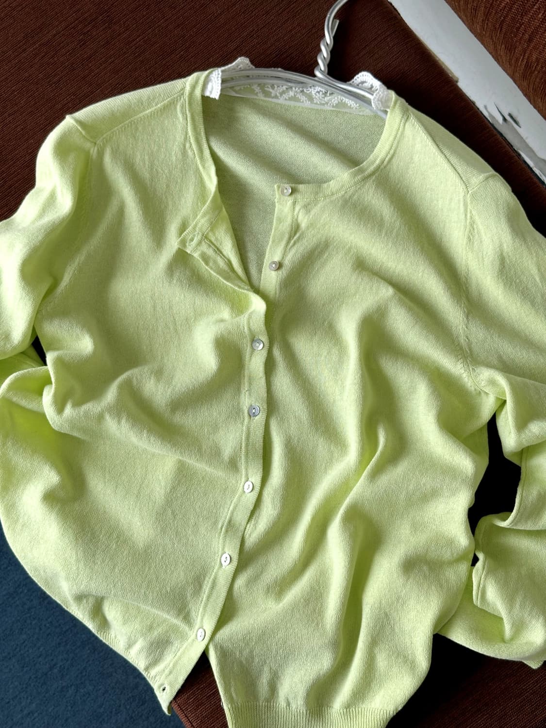 High gauge cotton lace design cardigan 상품이미지1