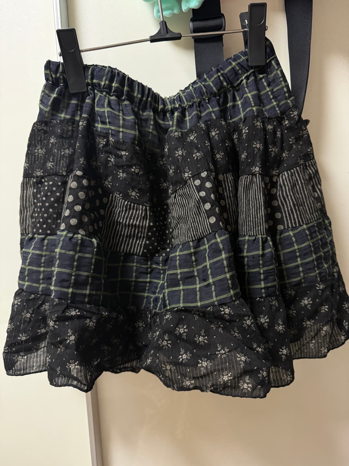 노컨텐츠 믹스드 패턴 미니 스커트 블랙 상품이미지3