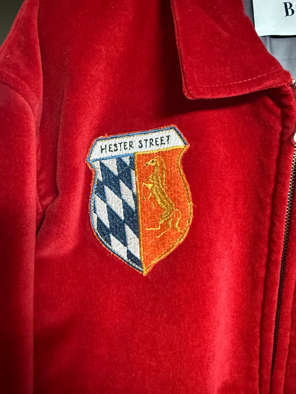 [L] BODE 보디 수베니어 윈햄 스웨이드 블루종 자켓 상품이미지7