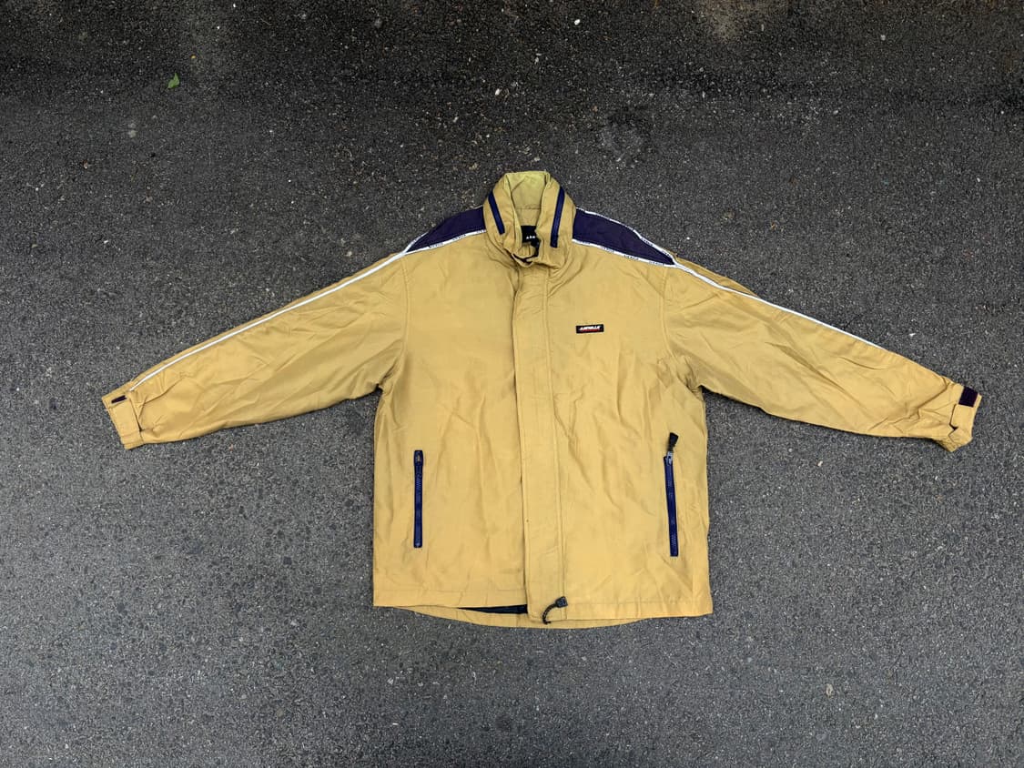 90s 에어워크 카메라 베이지 올드스쿨 바람막이 나일론 트랙자켓 M 상품이미지4