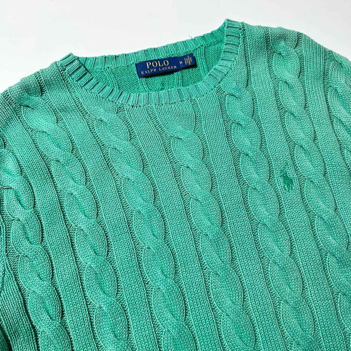 폴로 랄프로렌 워시드 코튼 케이블 라운드 니트 상품이미지3