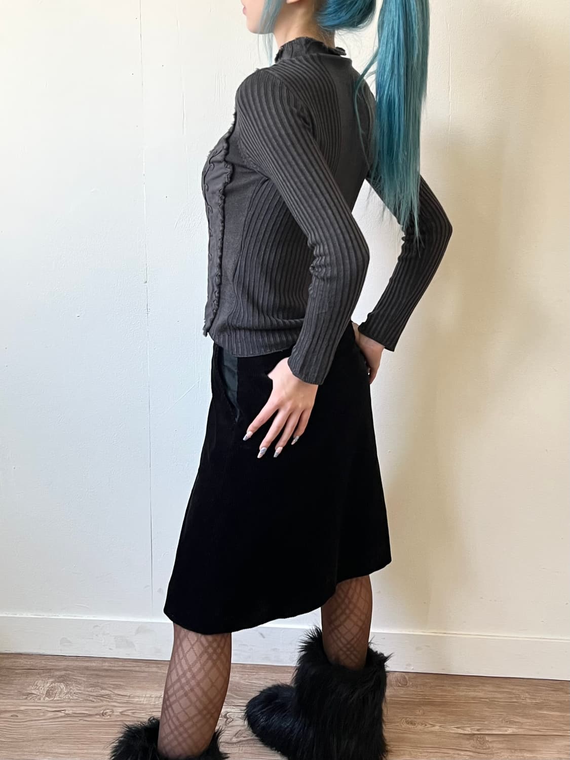 MARGARET HOWELL 블랙 골덴 스커트 상품이미지6