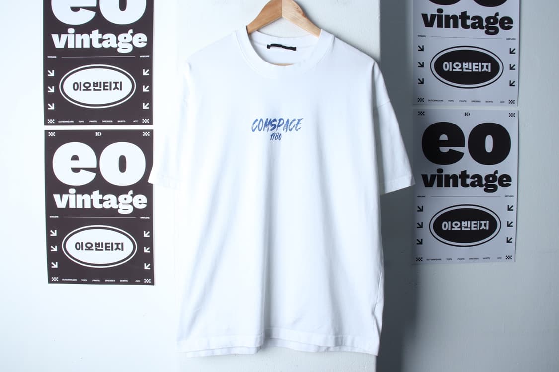 (L-XL) 컴스페이스1980 반팔 티셔츠 백프린팅 화이트-H32314 상품이미지2
