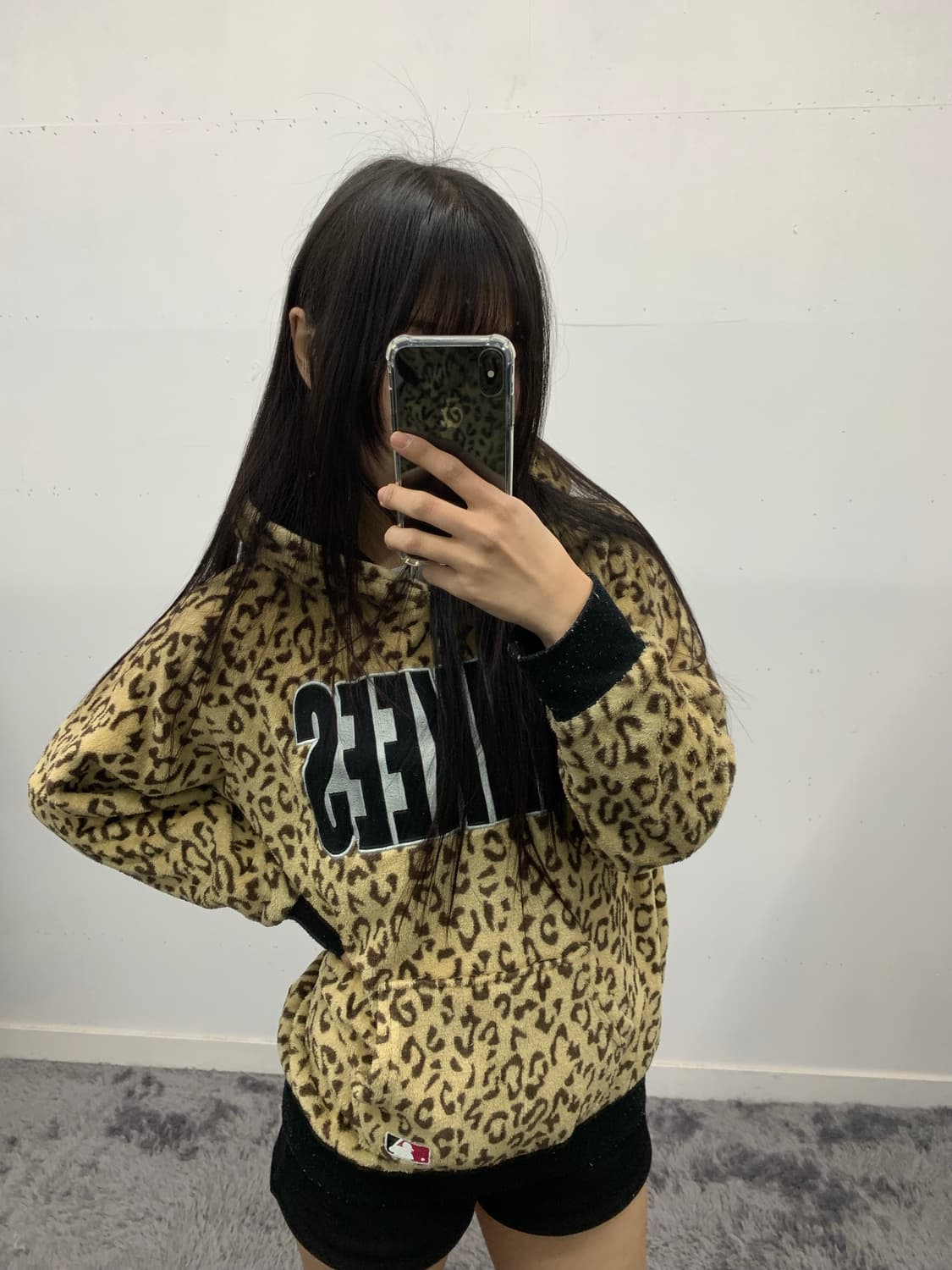 MLB 양키스 플리스 레오파드 후드 상품이미지1