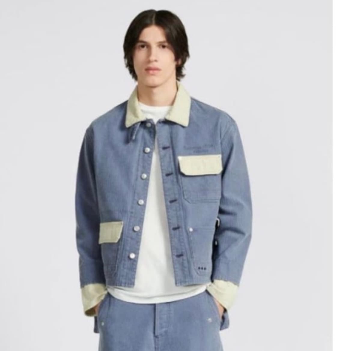 디올 Dior 블루 쉐브론 코튼 캔버스 자켓 52사이즈 상품이미지6