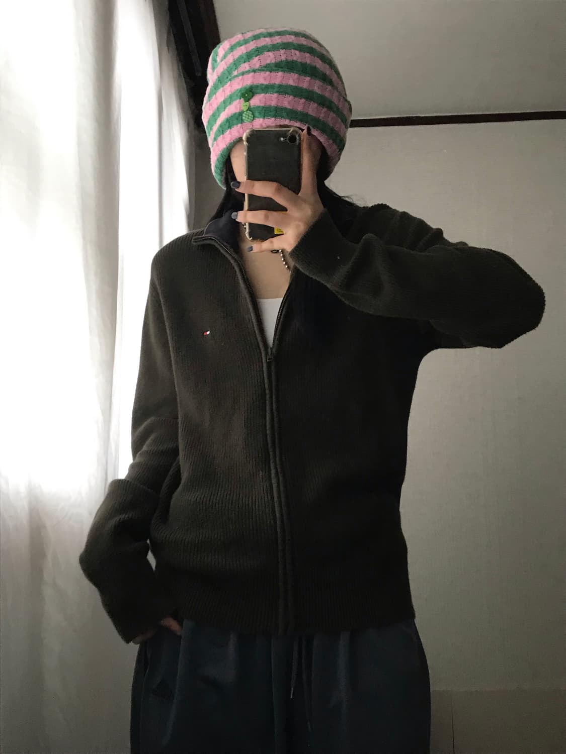 타미힐피거 카키 니트집업 상품이미지7