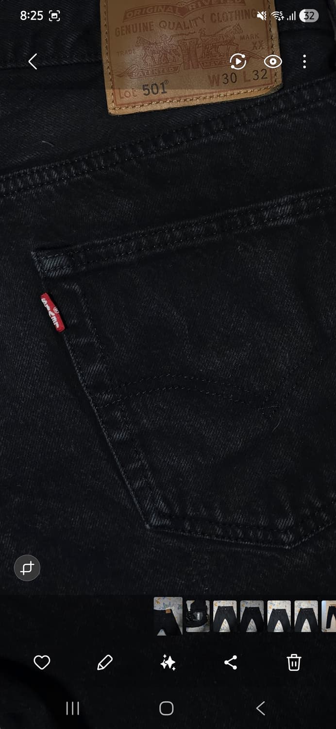 리바이스 501 블랙진 W30 L32 상품이미지6