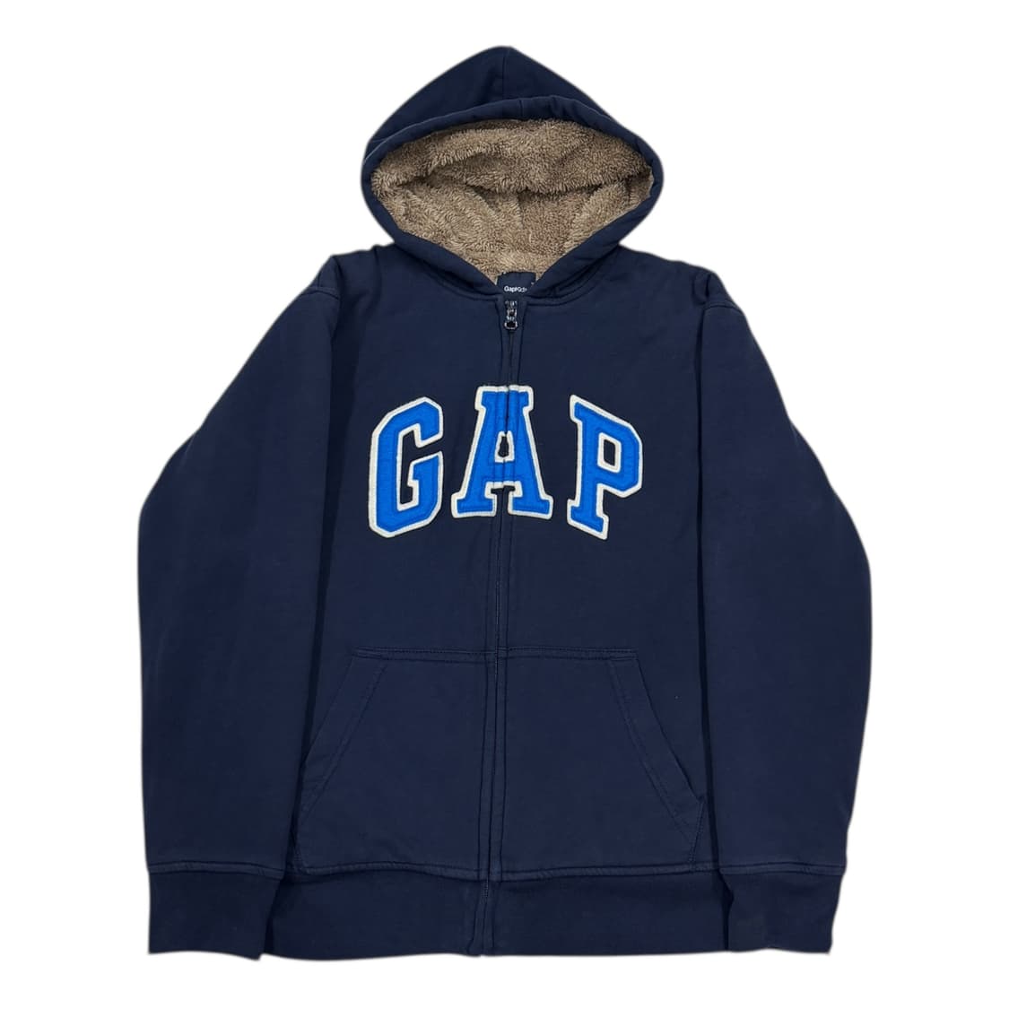 GAP 갭 스펠로고 보아털 뽀글이 후드집업 네이비 상품이미지1