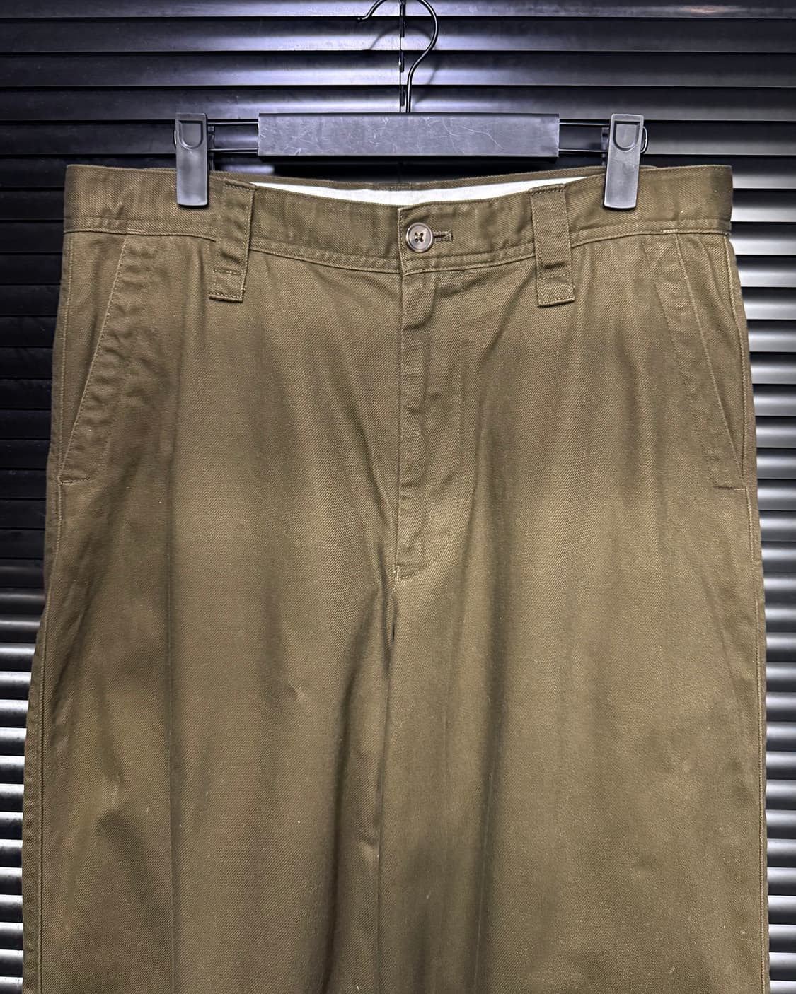 유니클로U 르메르 카키 저지 배럴 치노 와이드 팬츠 바지 32 82 카키 상품이미지3